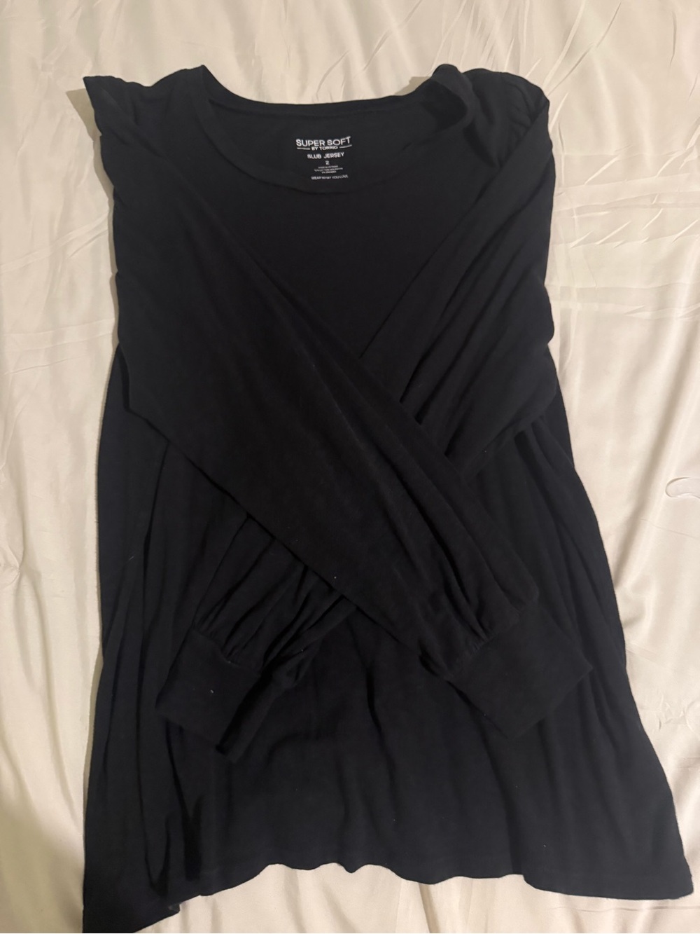 torrid Black Long Sleeve V-Neck Top